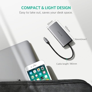 Foto 3 | Hub USB Ugreen 3x USB 3.0 HDMI Rj45 Sd/tf 8 en 1 USB C 3.1