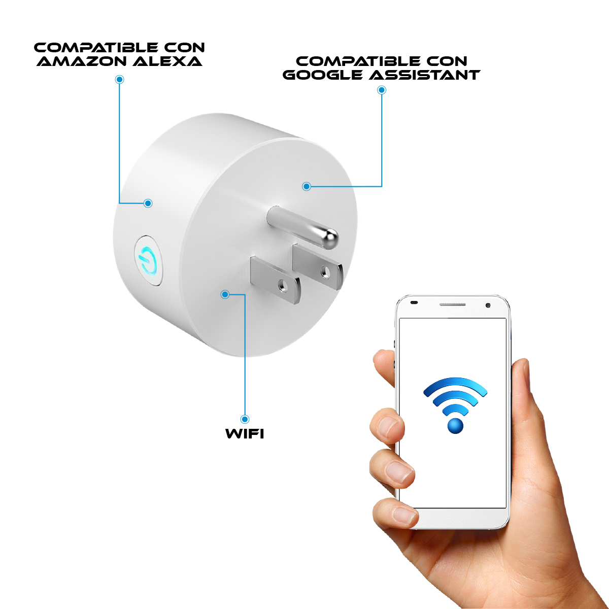 Foto 3 pulgar | Contacto Enchufe Inteligente Virtual Zone Compatible con Alexa y Google Home