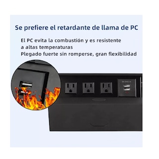 Foto 3 | Enchufe Escritorio Embebido Placa de Contactos y USB Eo Safe Imports ESI-8323 color Negro