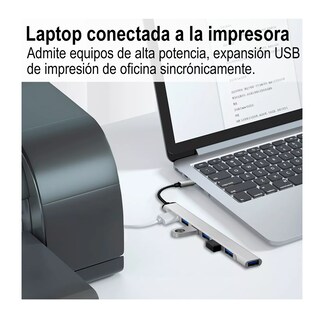 Foto 3 | Adaptador Multipuerto Hub Delgado De 7 Puertos Usb 3.0 Plata