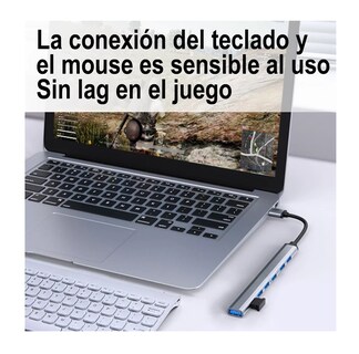 Foto 4 | Adaptador Multipuerto Hub Delgado De 7 Puertos Usb 3.0 Plata