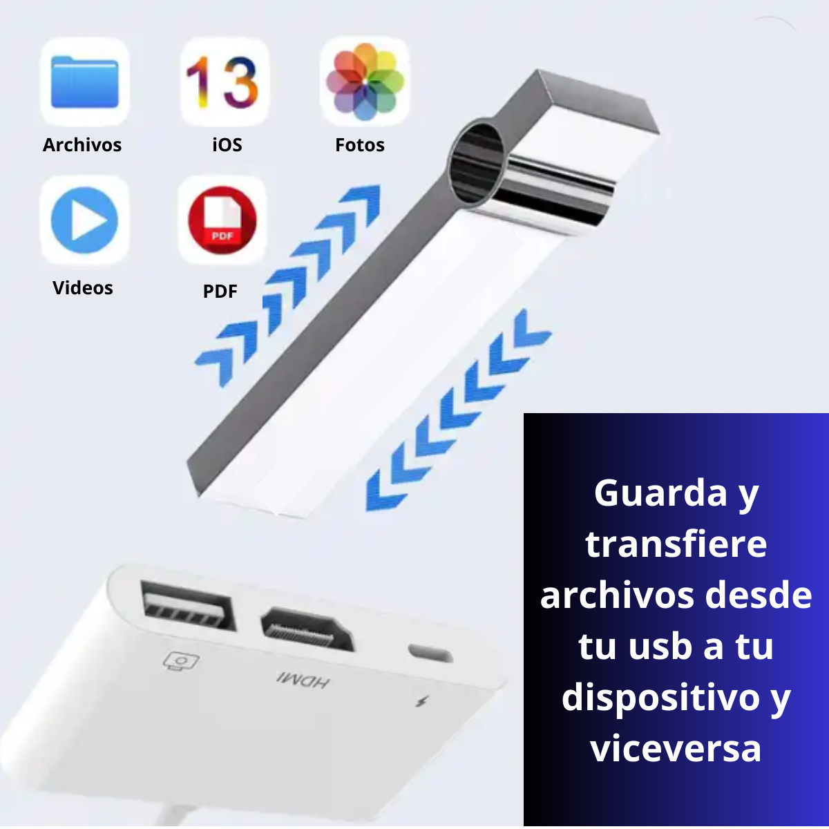 Foto 3 pulgar | Adaptador Genérico 3 en 1 Entrada Lightning