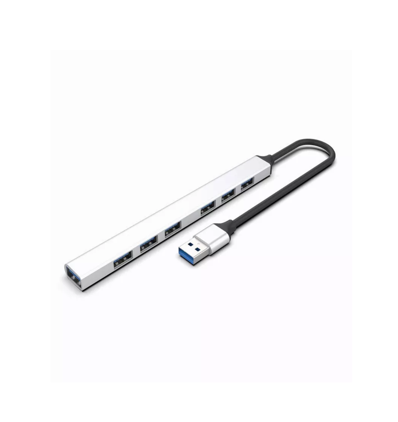 Adaptador Multipuerto Hub Delgado De 7 Puertos Usb 3.0 Blanco
