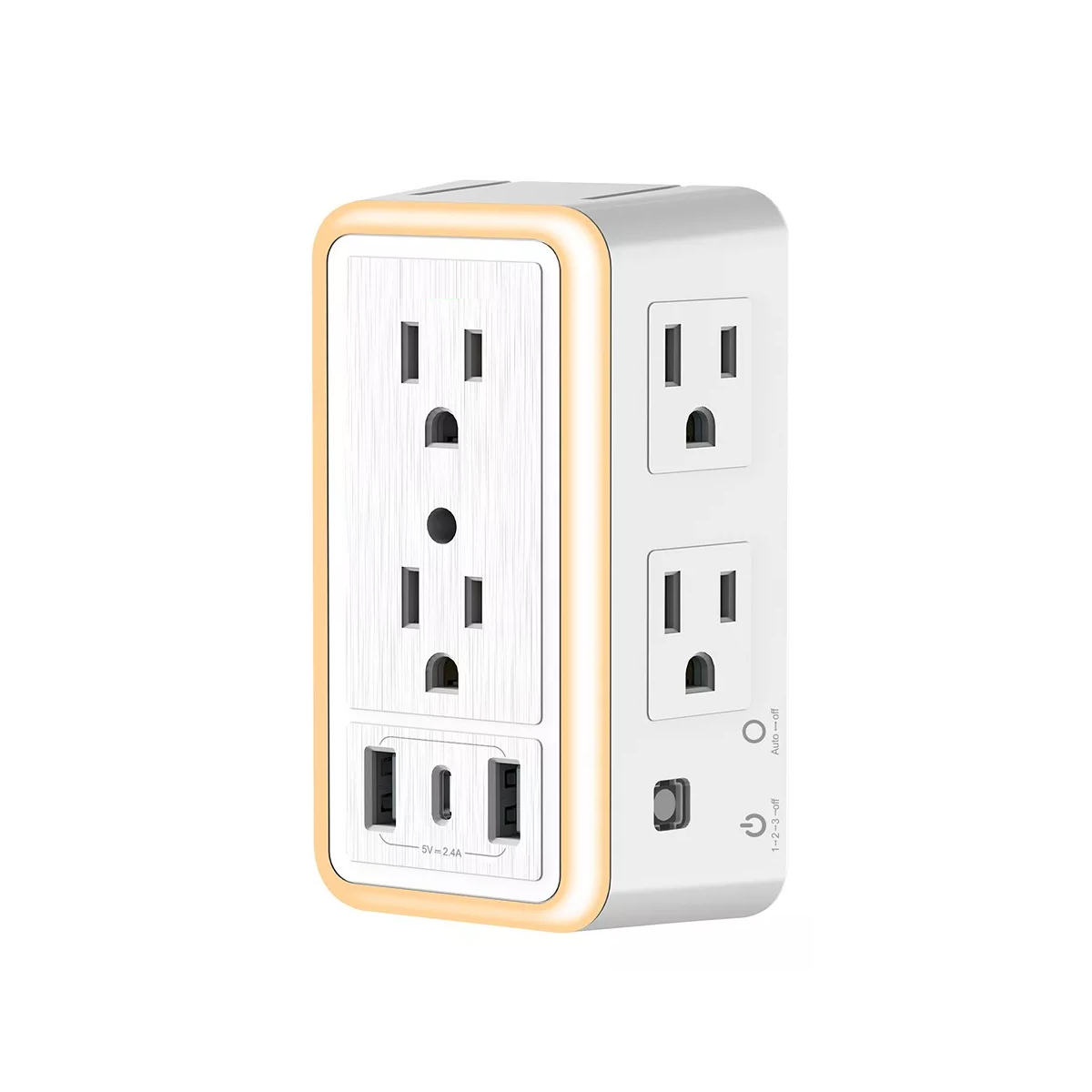 Regleta con 6 Enchufes CA y 3 USB Eo Safe Imports Esi-11014 Blanco