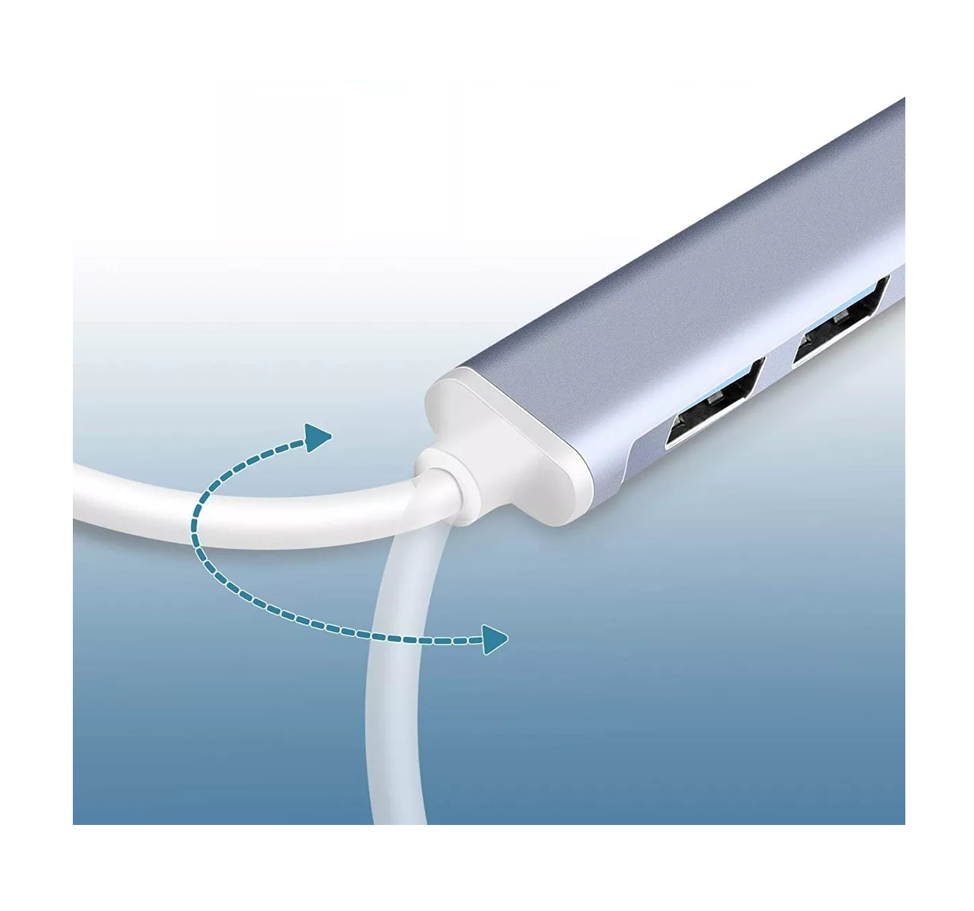 Foto 2 | Adaptador Hub Multi-puerto Delgado De 4 Puertos Usb 3.0 Azul Cielo