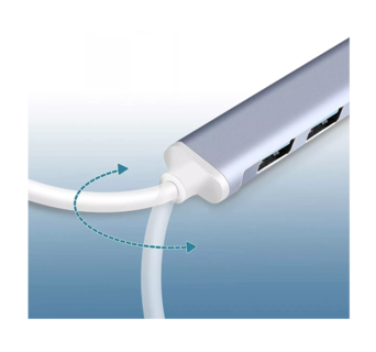 Foto 2 | Adaptador Hub Multi-puerto Delgado De 4 Puertos Usb 3.0 Azul Cielo