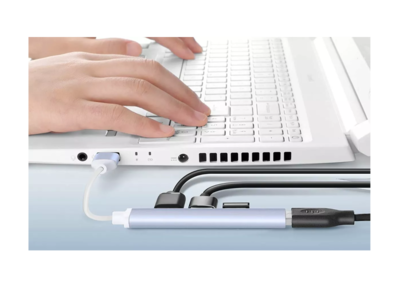 Foto 3 | Adaptador Hub Multi-puerto Delgado De 4 Puertos Usb 3.0 Azul Cielo