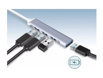 Foto 5 | Adaptador Hub Multi-puerto Delgado De 4 Puertos Usb 3.0 Azul Cielo