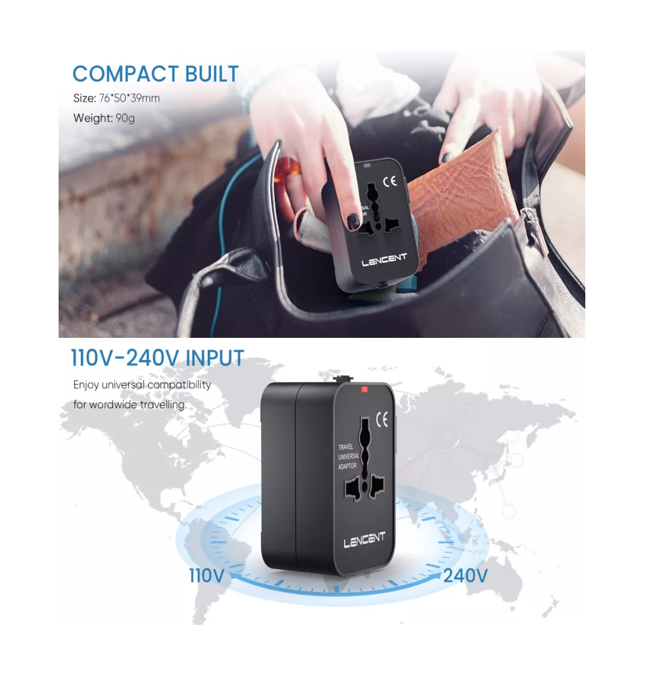 Foto 5 pulgar | Adaptador Cargador De Viaje Internacional Para Todo El Mundo Negro