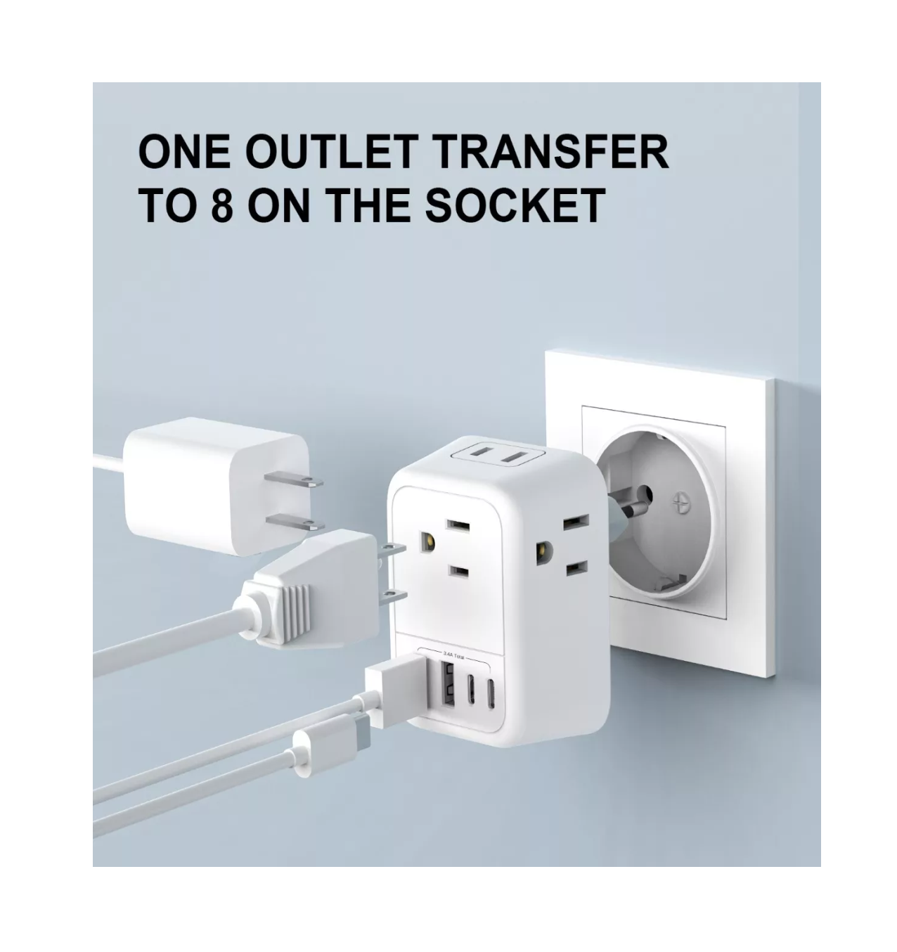 Foto 4 pulgar | Adaptador de Corriente Europeo Belug Blanco - 2 Puertos Tipo C y 2 USB