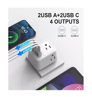 Foto 4 | Adaptador de Corriente Europeo Belug Blanco - 2 Puertos Tipo C y 2 USB