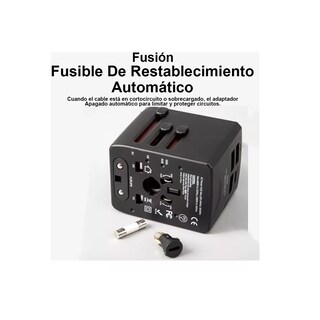 Foto 2 | Enchufe Adaptador Universal De Viaje, 3 Usb+1 Tipo C 4 Modos Eo Safe Imports Esi-11619 Negro