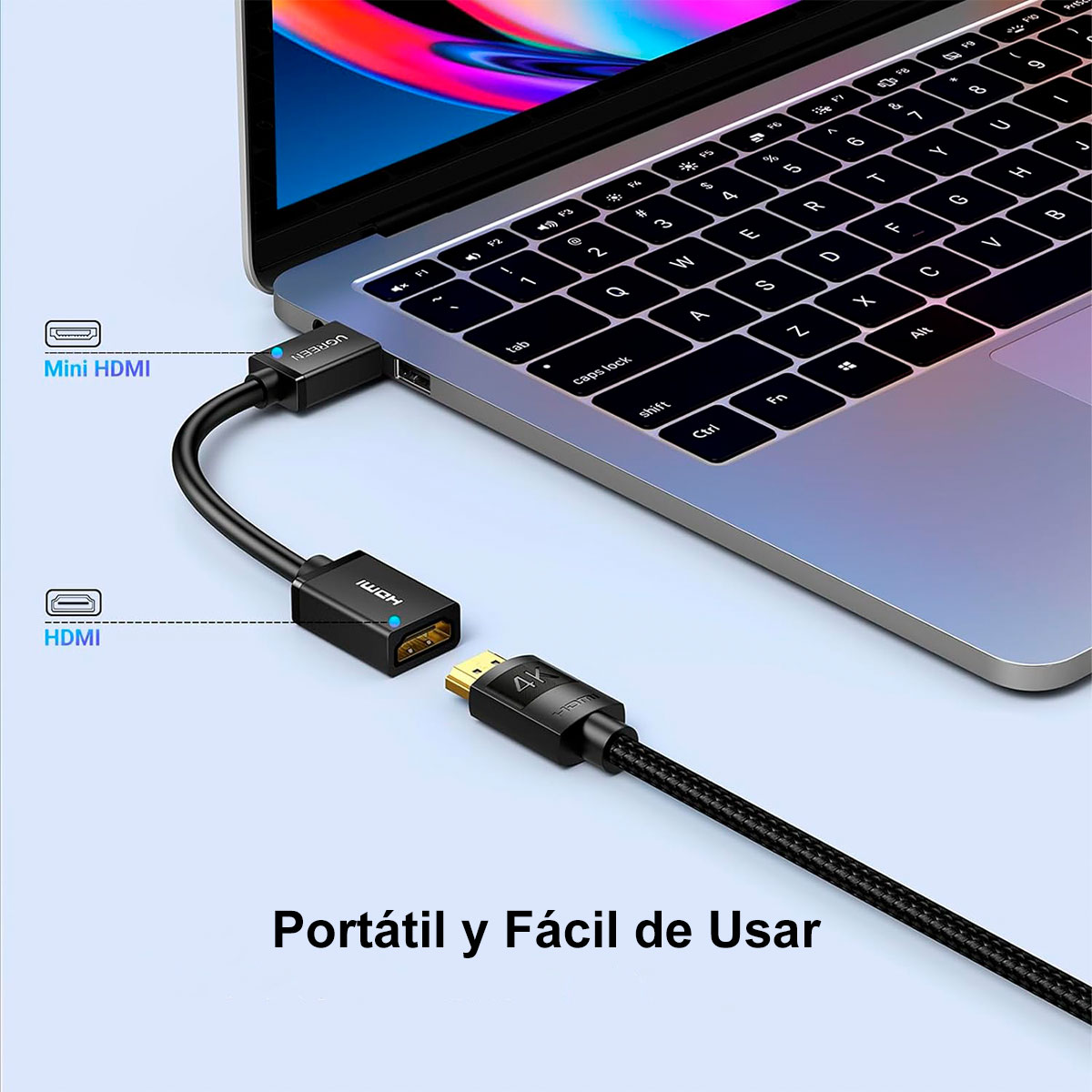 Foto 6 pulgar | Cable Adaptador Ugreen Mini HDMI a HDMI 3D y 4K