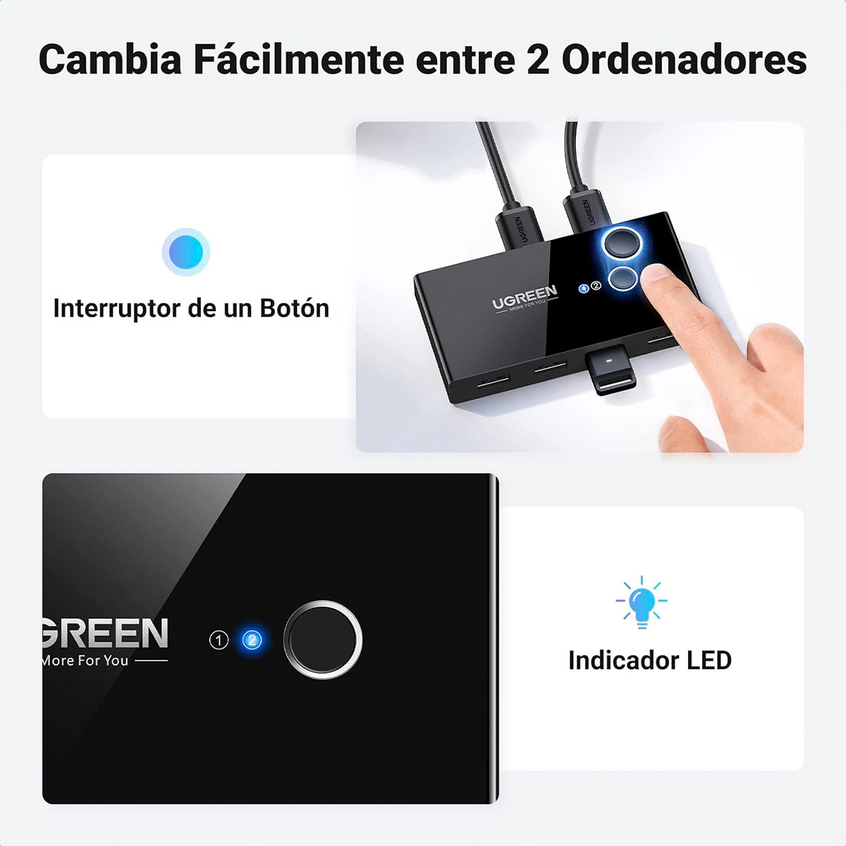 Foto 6 pulgar | Adaptador USB 3.0 Hub Ugreen 2 Entradas y 4 Salidas USB 5gbps