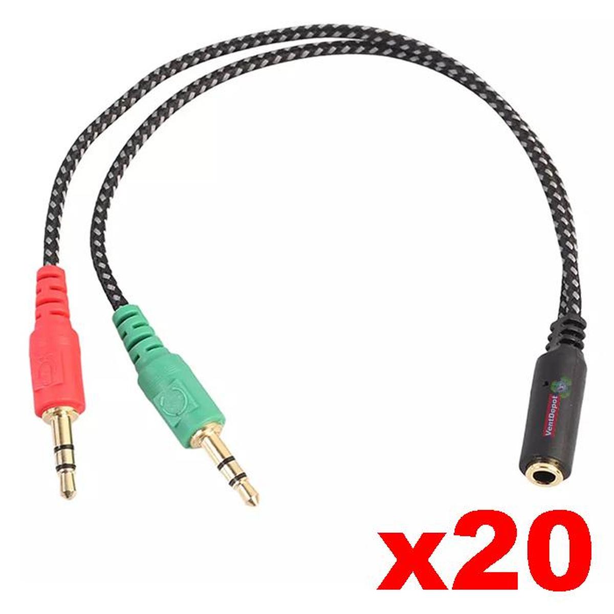 Foto 3 pulgar | Cable Adaptador de Audio Jack Hot Shot 20 Piezas