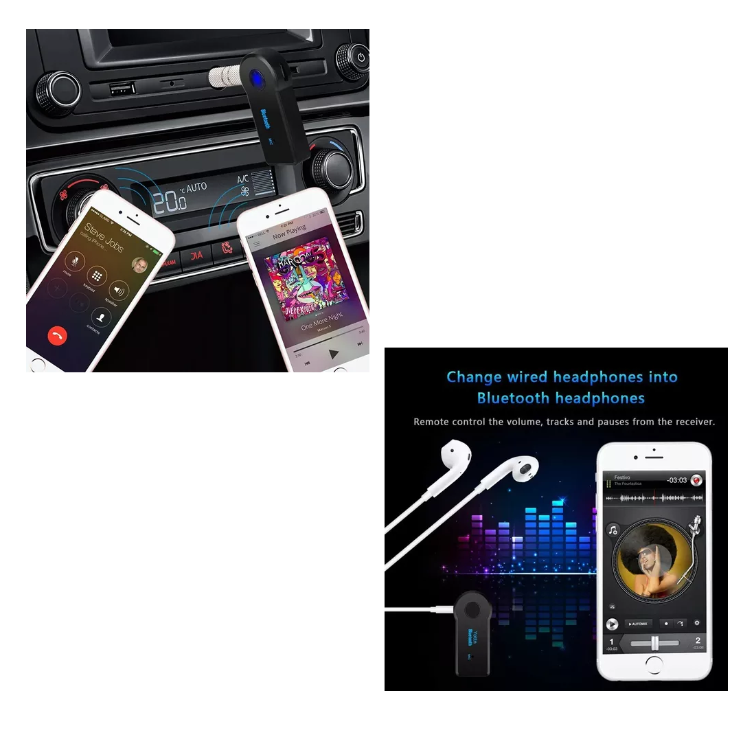 Foto 2 | Adaptador Auxiliar Bluetooth 3.5 Jack Manos Libres para Carro