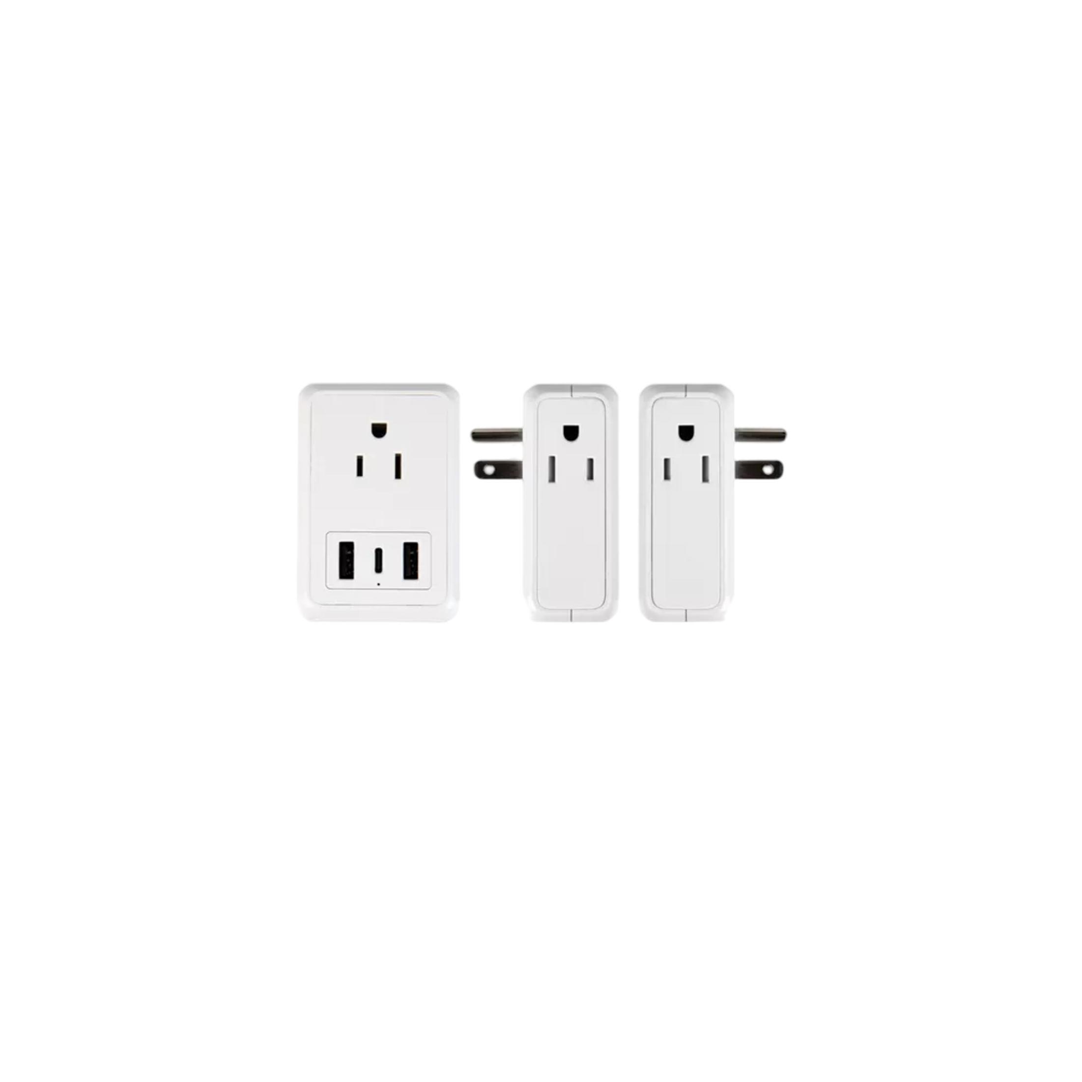 Foto 2 pulgar | Clavija Convertidor Europeo A Americano Con 2 USB + 1 USB-C 3 Piezas Blanco