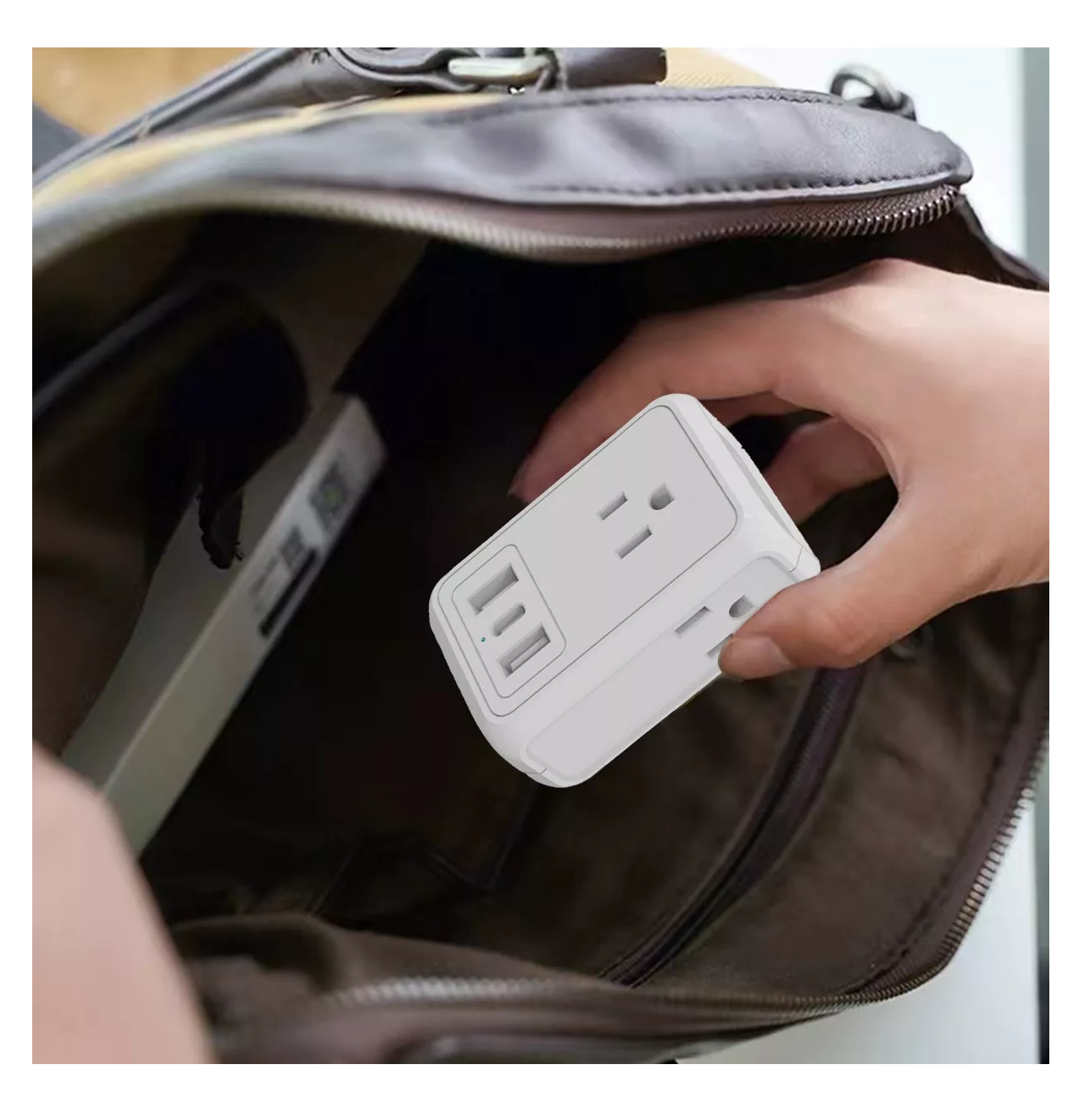 Foto 6 pulgar | Clavija Convertidor Europeo A Americano Con 2 USB + 1 USB-C 3 Piezas Blanco