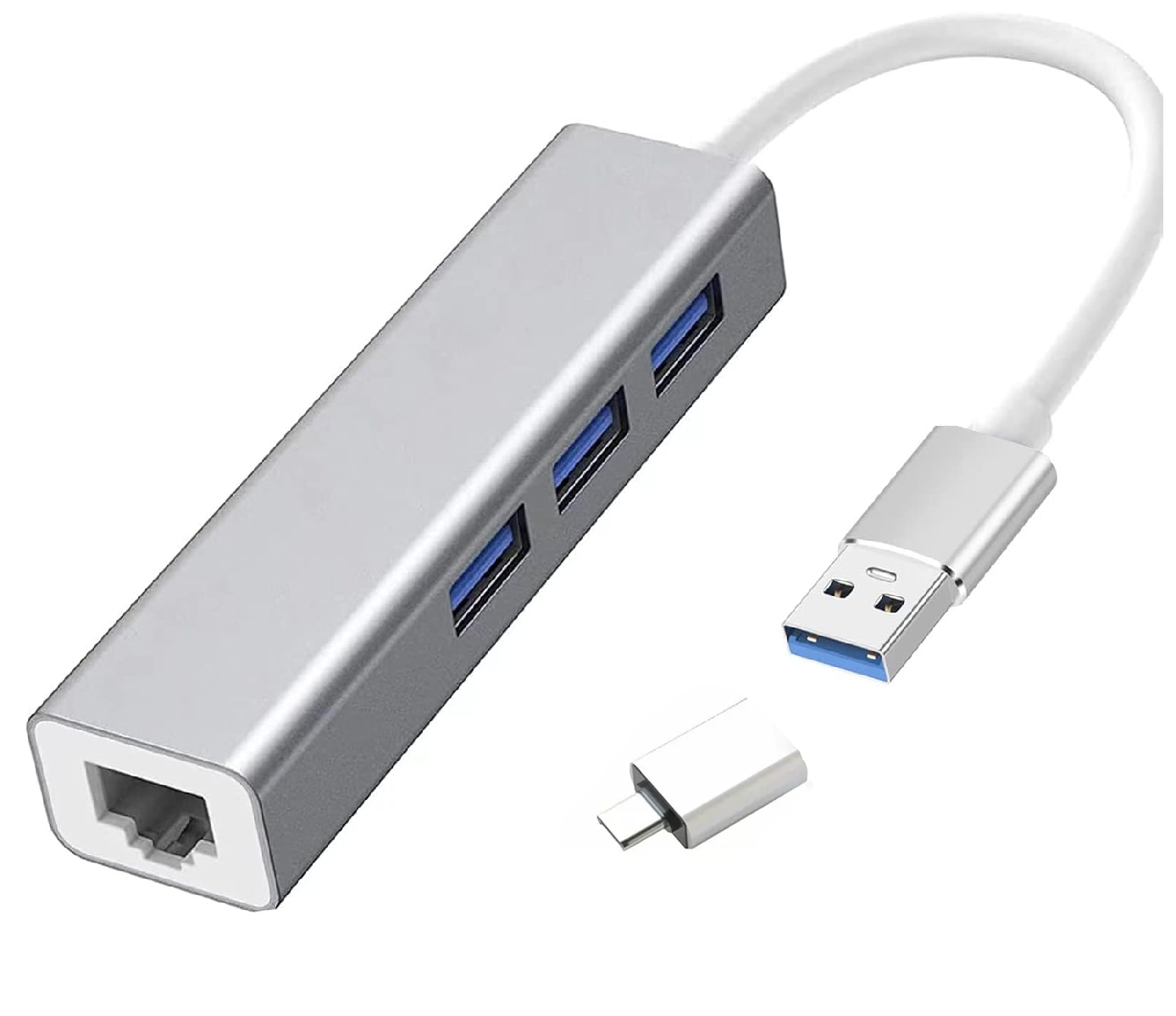 Foto 2 pulgar | Adaptador Hub Ethernet Usb C 3 Usb3.0 Eo Safe Imports Esi-17416 Plata