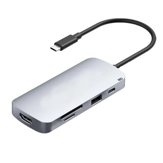 Foto 1 | Adaptador 9 En 1 Usb Tipo C A Hdmi 4k Con 3 Puertos Usb 3.0 Eo Safe Imports Esi-19546 Gris