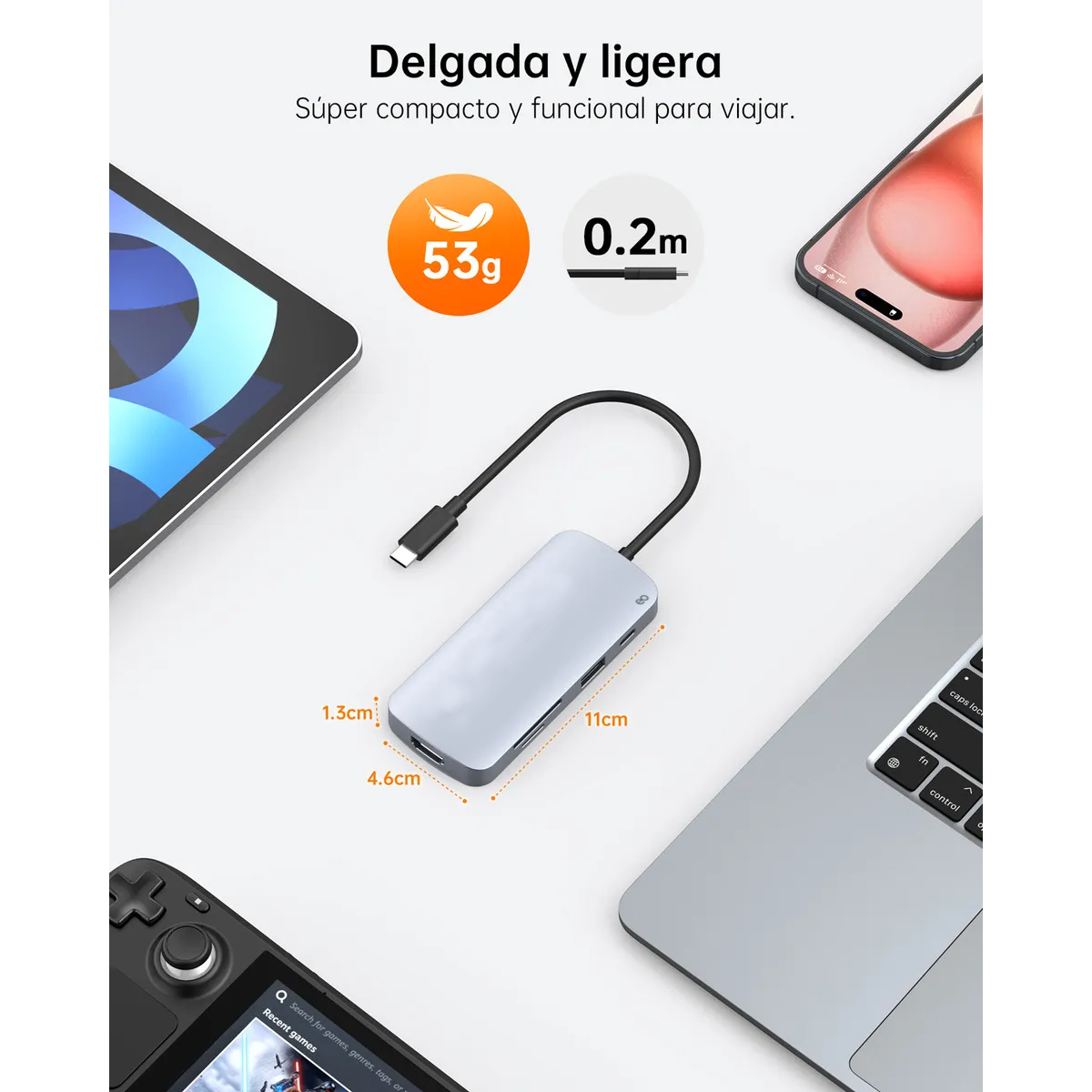 Foto 5 pulgar | Adaptador 9 En 1 Usb Tipo C A Hdmi 4k Con 3 Puertos Usb 3.0 Eo Safe Imports Esi-19546 Gris