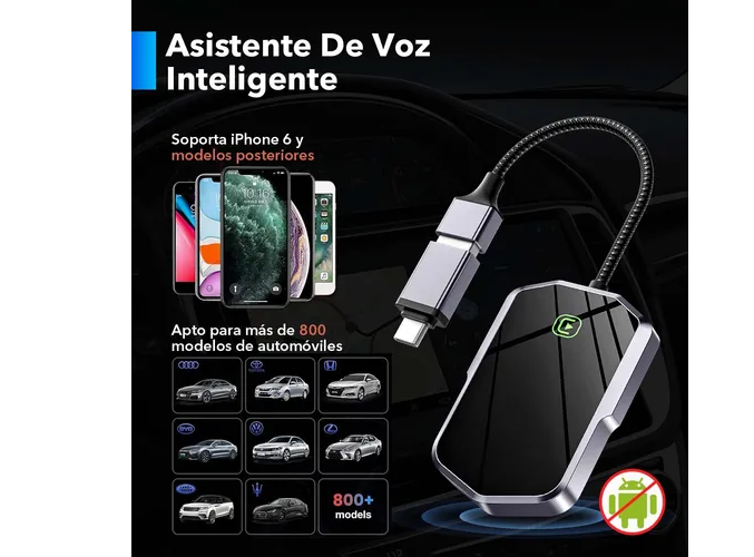 Foto 3 pulgar | Apple Car Play Inalámbrico Para Auto Car Audio Adaptador