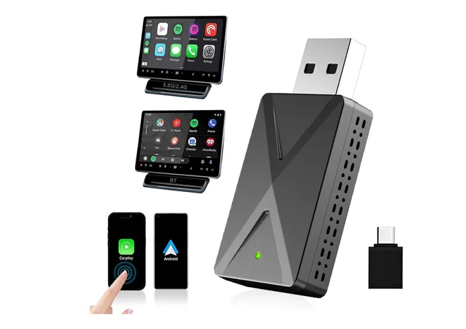 2en1 Carplay Adaptador Inalámbrico Auto Para Android Iphone