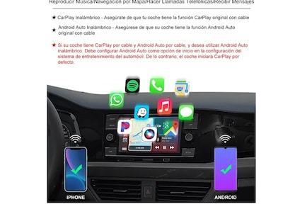 Foto 2 | 2en1 Carplay Adaptador Inalámbrico Auto Para Android Iphone