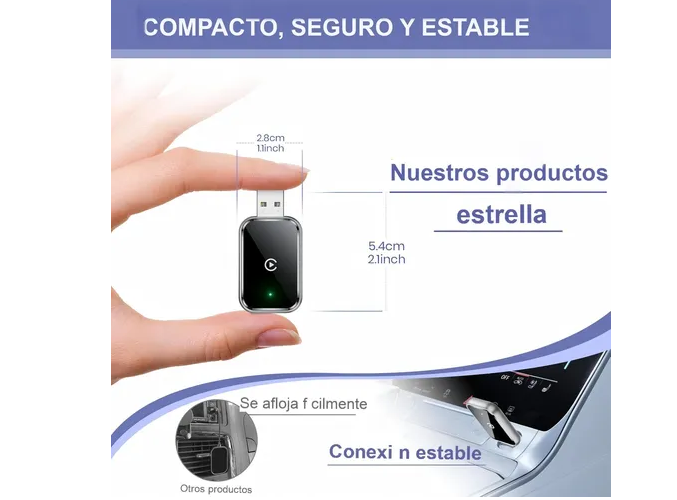 Foto 3 pulgar | Carplay Convierte El Modo Cableado En Inalámbrico