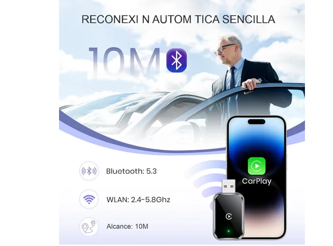 Foto 5 pulgar | Carplay Convierte El Modo Cableado En Inalámbrico