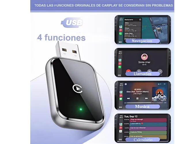 Foto 5 | Carplay Convierte El Modo Cableado En Inalámbrico