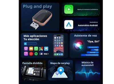 Foto 3 | Adaptador Inalámbrico Car Play, Android Auto Converter 2en1