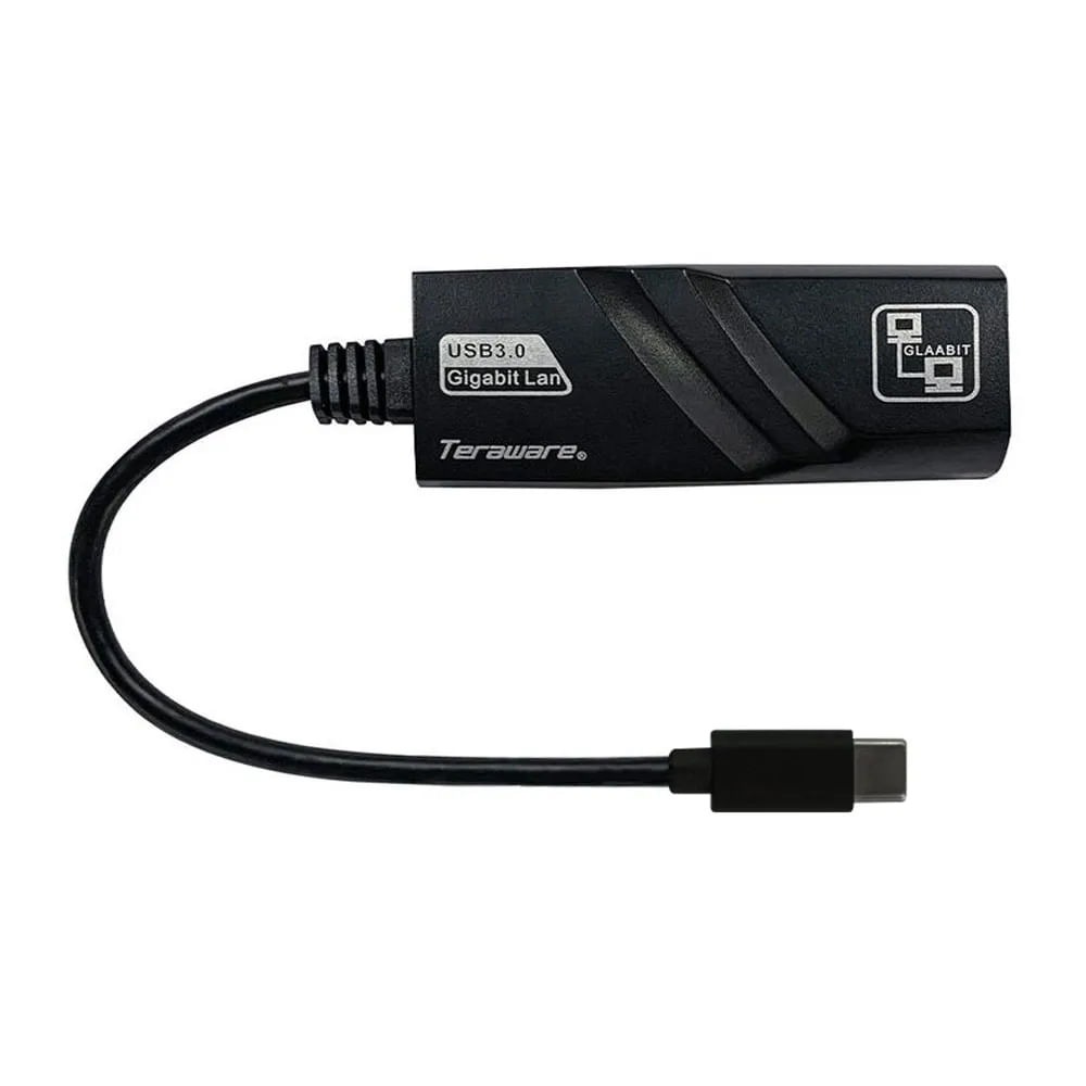 Adaptador Westminster Usb Tipo-c A Rj-45  Conexión Lan Por Cable  Ideal Para Mejorar Velocidad De Red cable 16 Cm  Negr