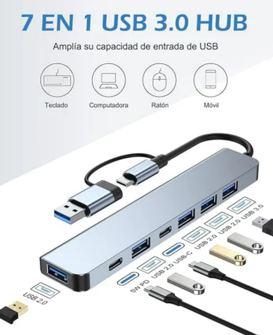 Foto 3 pulgar | Xtellar 7 En 2 Adaptador Multipuerto Tipo C - Convierte Tu Macbook O Ipad En Una Estación De Trabajo Potente E Inteli