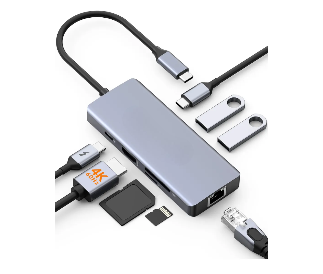 8 En 1 Adaptador Xtellar Hub Usb Tipo C Ethernet Para Macbook Pro