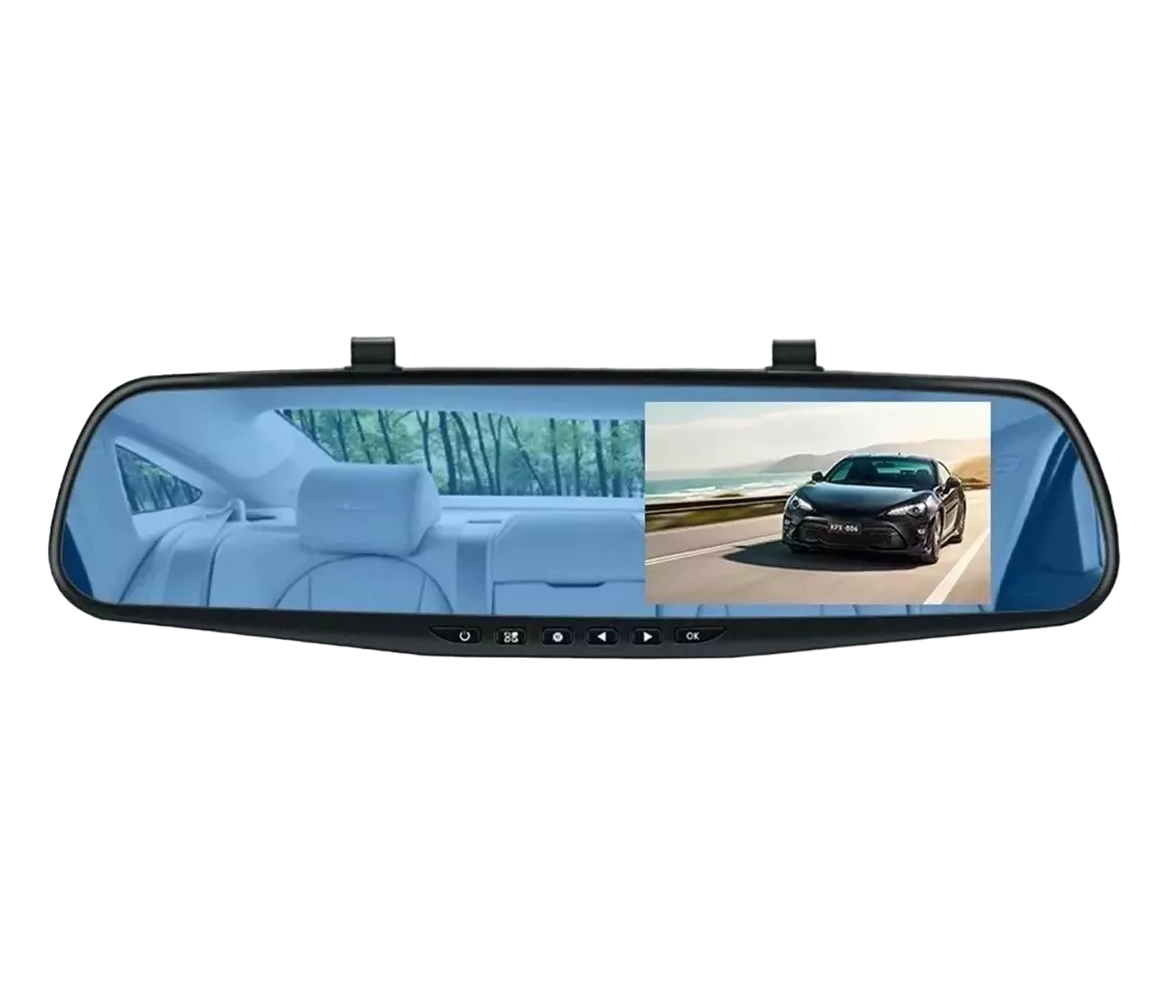 Espejo Retrovisor Belug Negro con Doble Cámara Frente Reversa