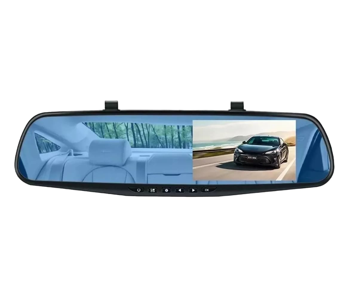Espejo Retrovisor Doble Cámara Frente Reversa Negro $1,049
