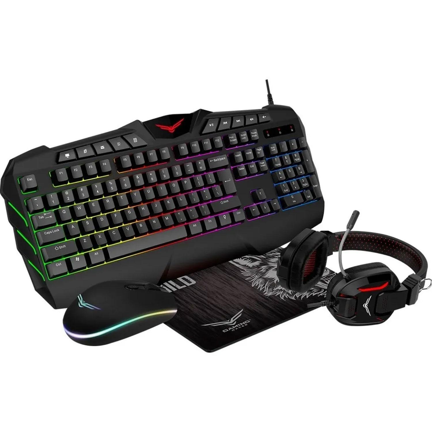 Foto 2 pulgar | Kit Gamer Naceb Na-0934 Teclado Mouse Diadema y Mousepad