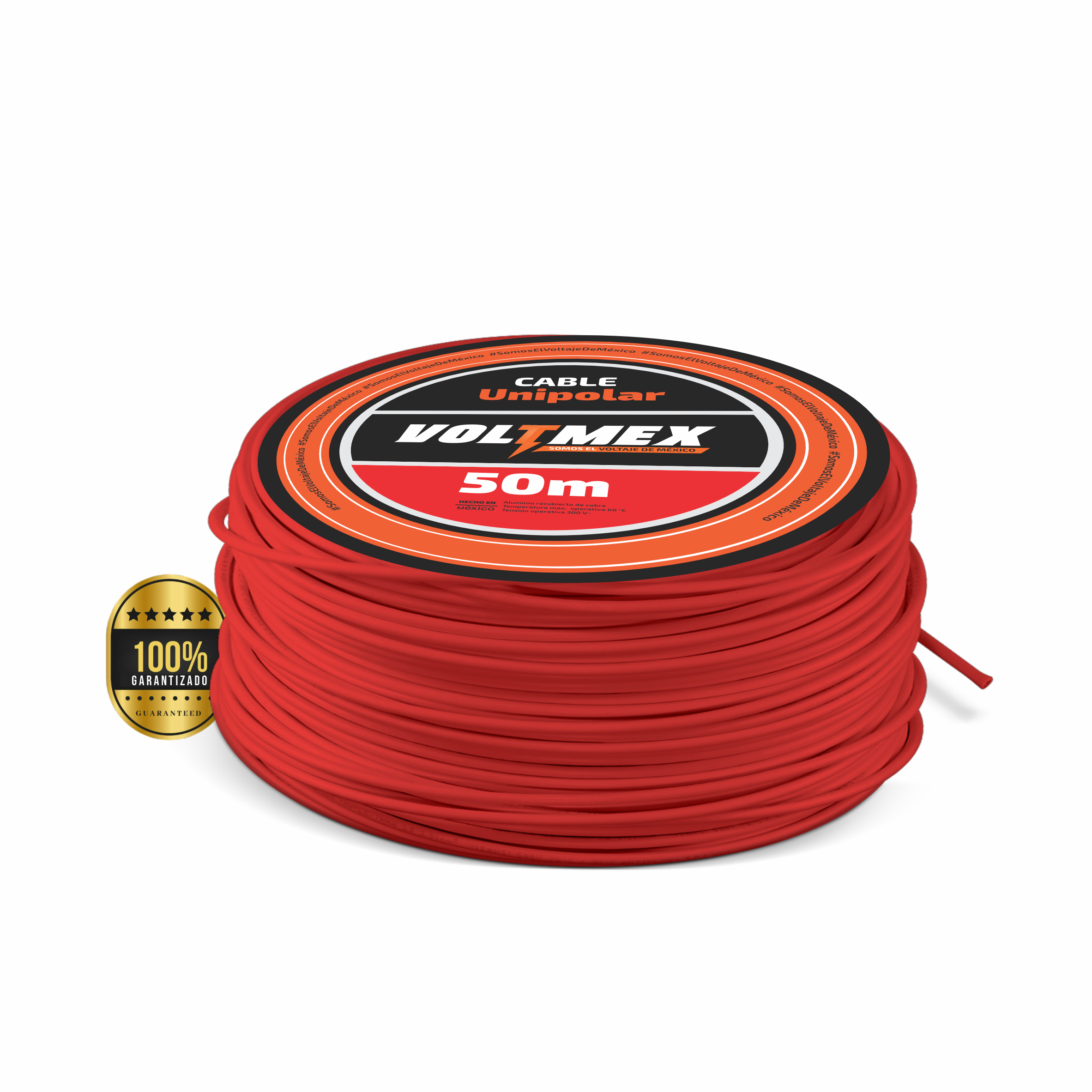 Cable Eléctrico Voltmex Calibre 14 Rojo 50 Metros