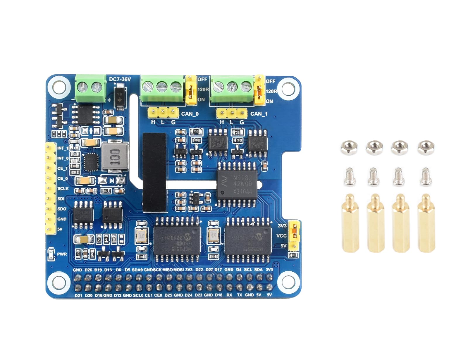 Foto 2 pulgar | Expansión De Bus Can Hat Waveshare De 2 Canales Para Raspberry Pi - Venta Internacional.