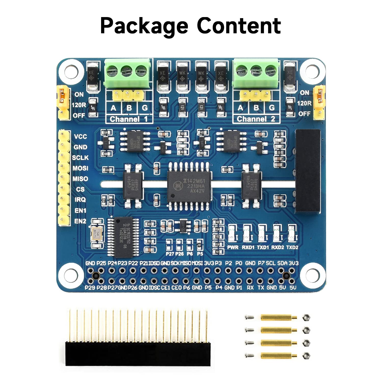 Foto 3 pulgar | Expansion Hat Waveshare Rs485 Aislado De 2 Canales Para Raspberry Pi - Venta Internacional.