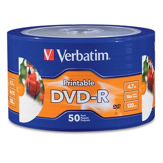 Foto 1 | Paquete de 50 Discos Dvd-r Verbatim 97167 Imprimibles Grabación 120 min color Blanco