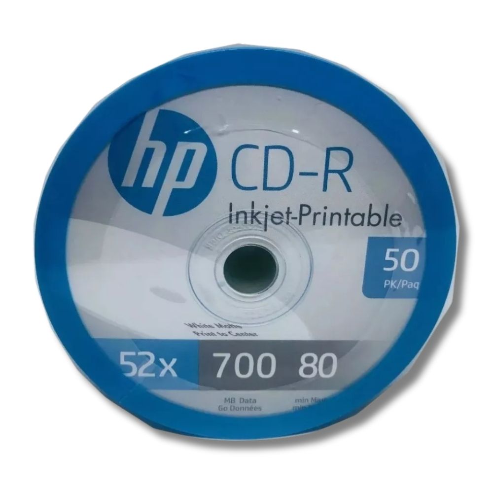 Disco Cd-r Hp Inkjet Printable con 50 Discos gris