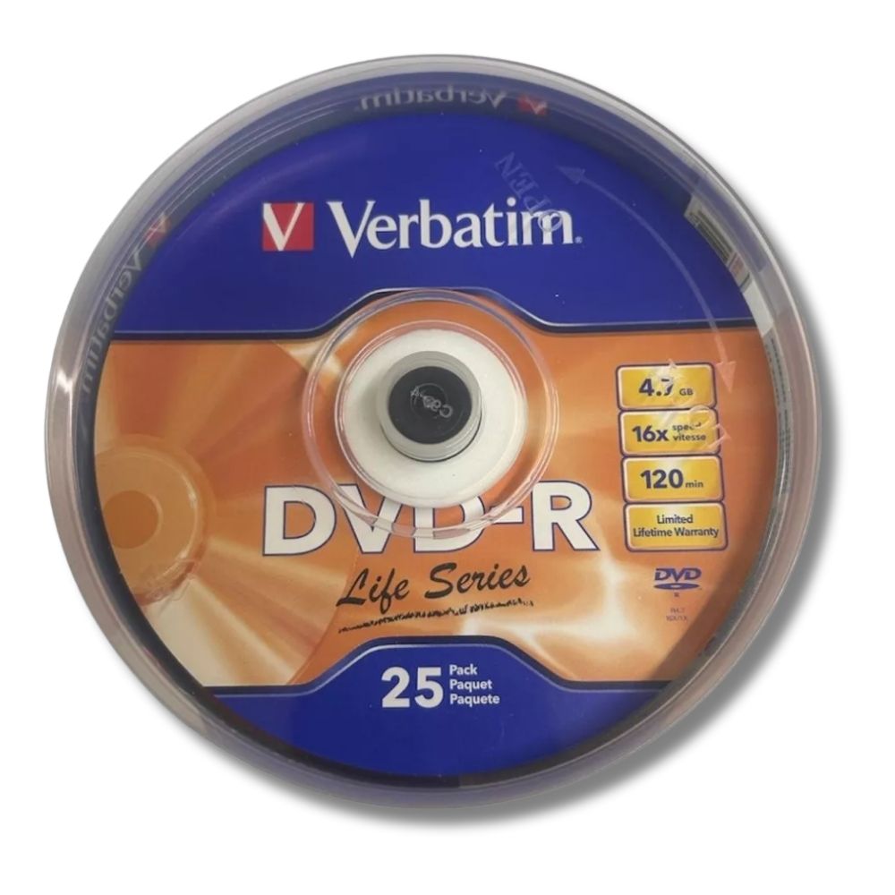 Foto 3 pulgar | Dvd-r Campana Rígida Verbatim 25 Discos
