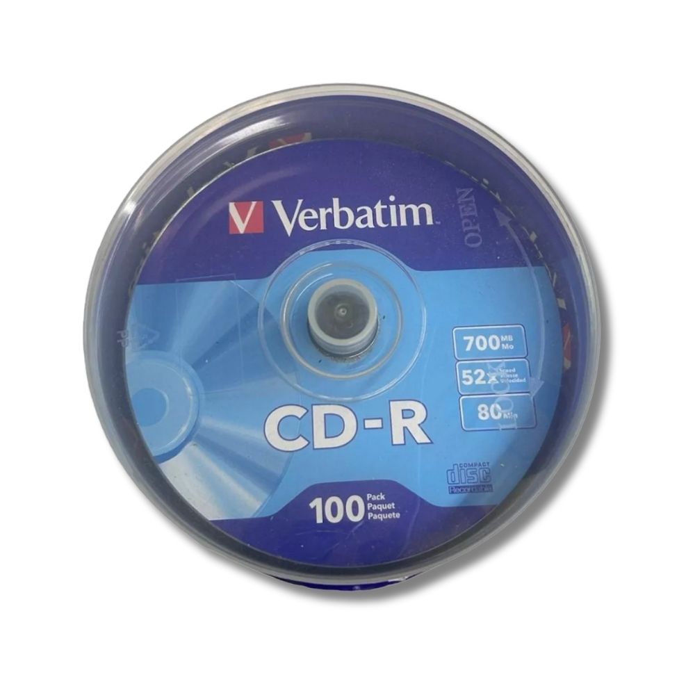 Foto 2 | Cd-r Campana Rígida Verbatim 100 Discos