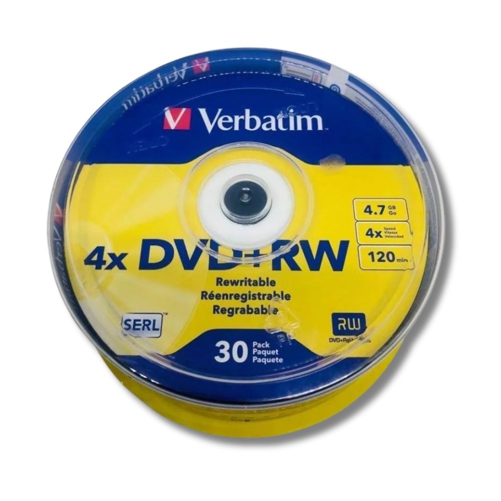 Dvd+rw Regrabable Campana Rígida Verbatim 30 Discos $781