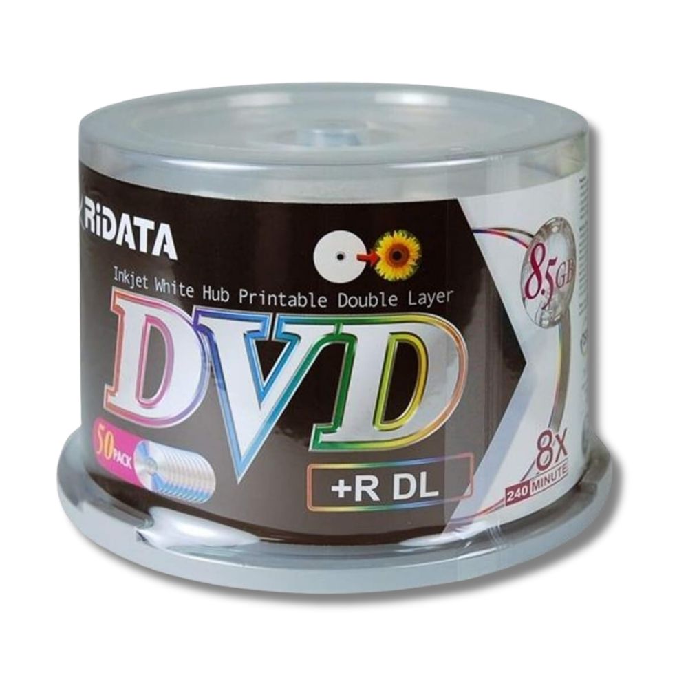 Discos Vírgenes Ridata DVD+R DL Doble Capa 50 Piezas