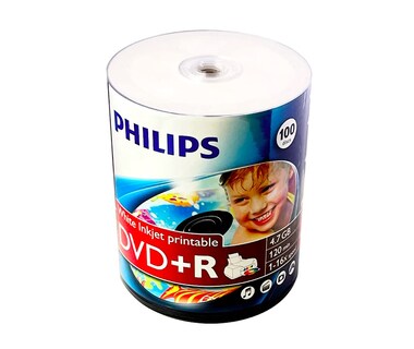 Foto 2 | Discos Dvd+r Philips White Inkjet Hub Imprimibles 4,7 Gb X100 - Venta Internacional.