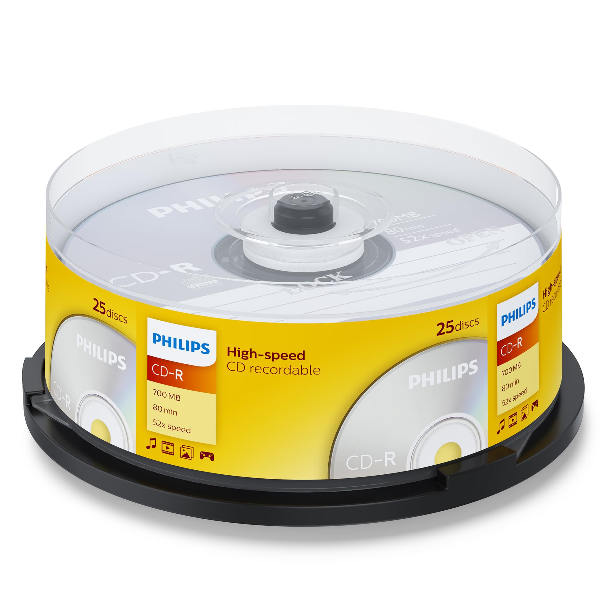 Husillo Cd-r Philips De 80 Minutos Y 52 Aumentos, Paquete De 25 - Venta Internacional.