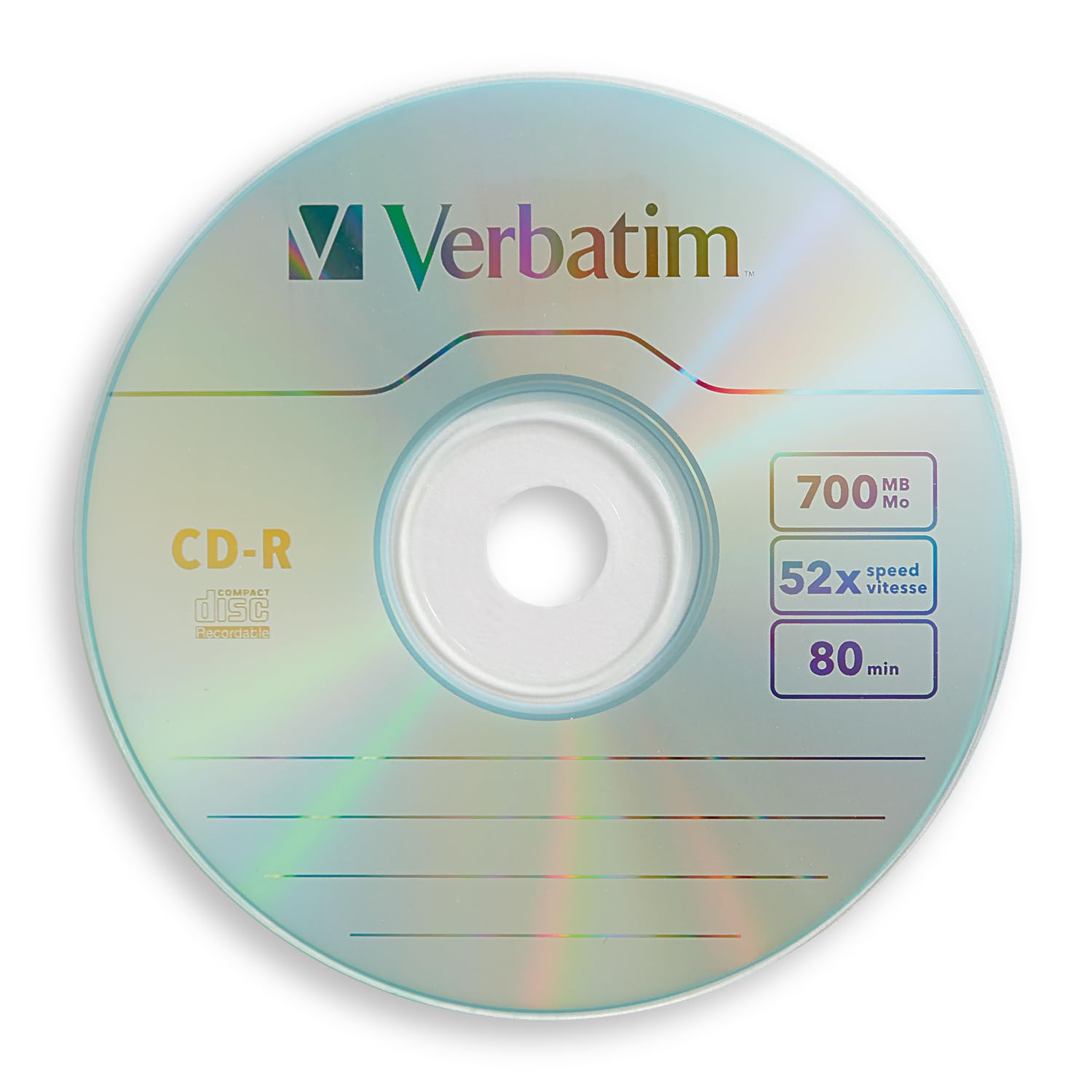 Foto 3 pulgar | Discos Cd-r En Blanco Verbatim, 700 Mb, 80 Minutos, 52 Veces, Paquete De 10 - Venta Internacional.